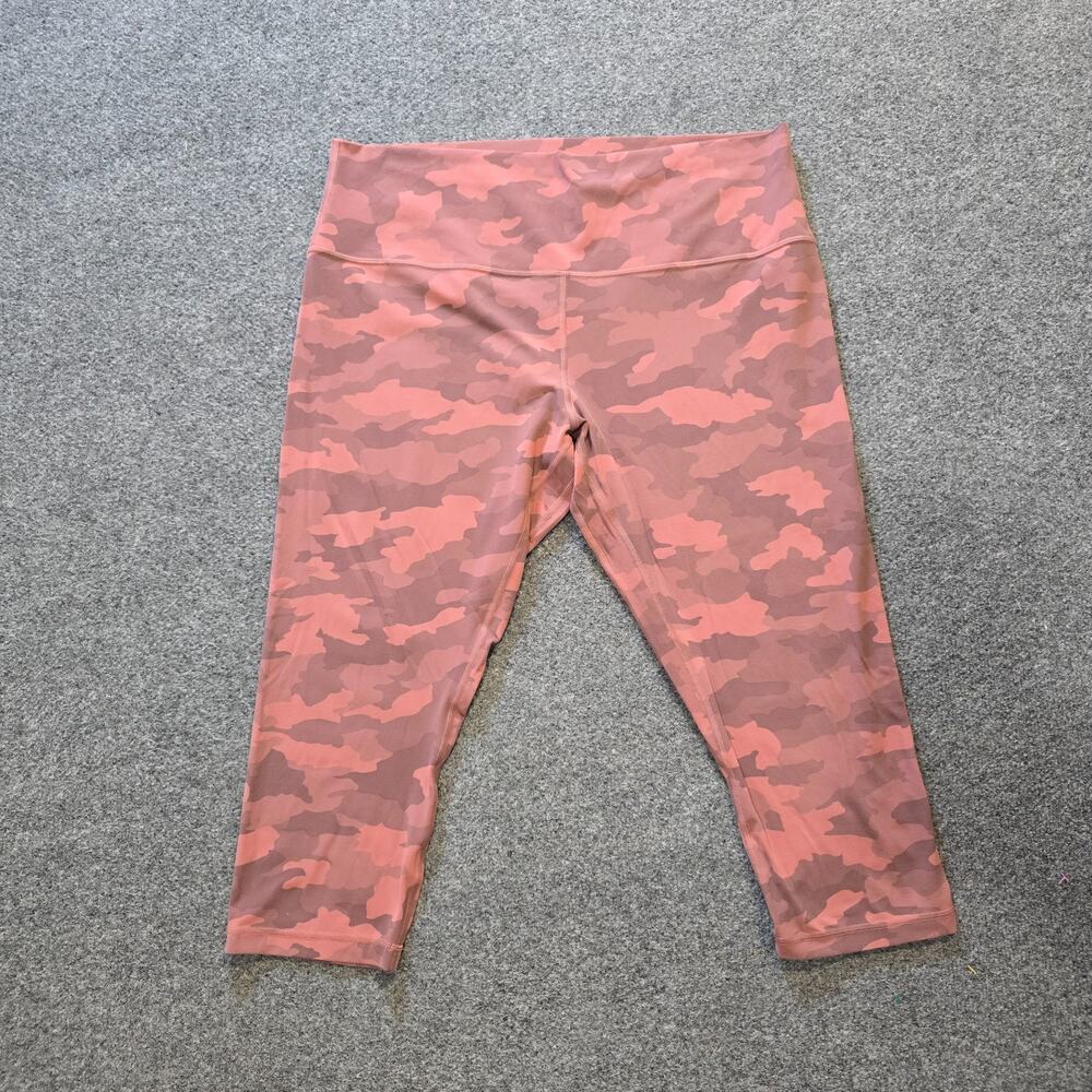 Lululemon Pants Womens Size 18 Pink Camo Align Crop 21 Inch Stretch Athletic